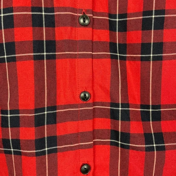 Madewell Central Shirt in Dahl Plaid Red XS - Picture 10 of 14